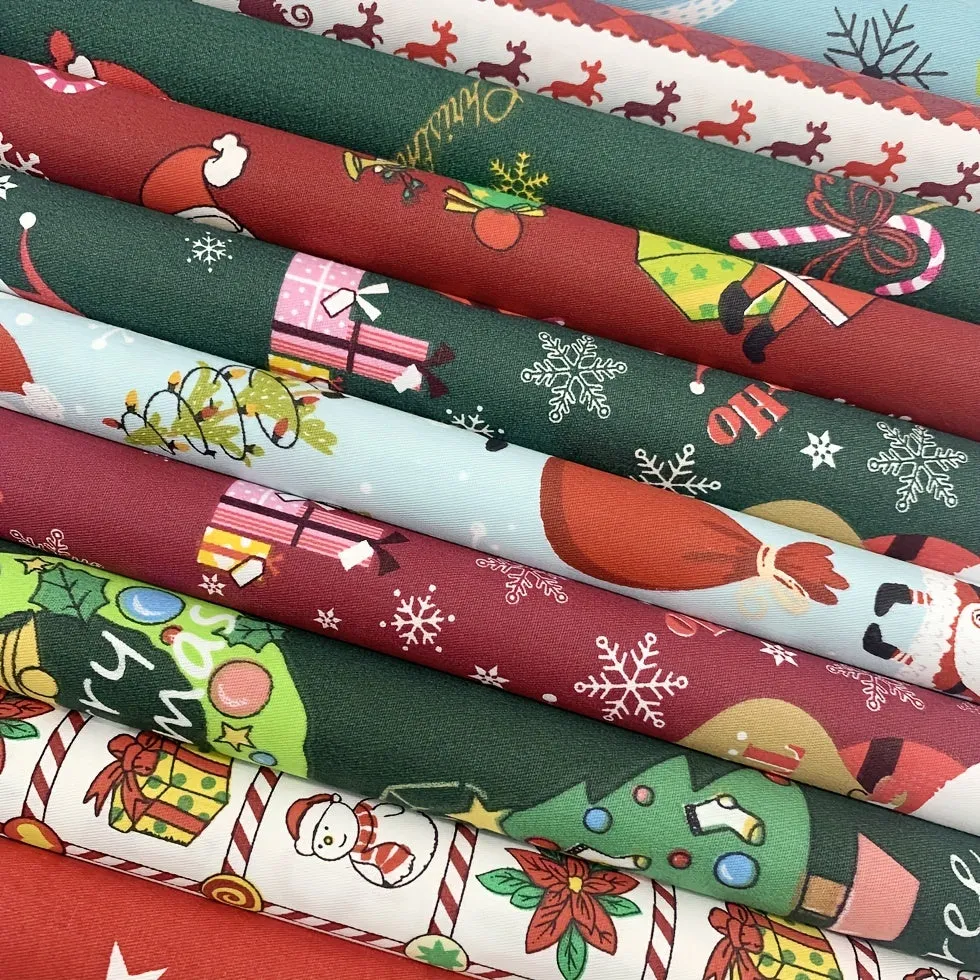 10pcs Christmas Cotton Fabric for DIY Handmade Decorations
