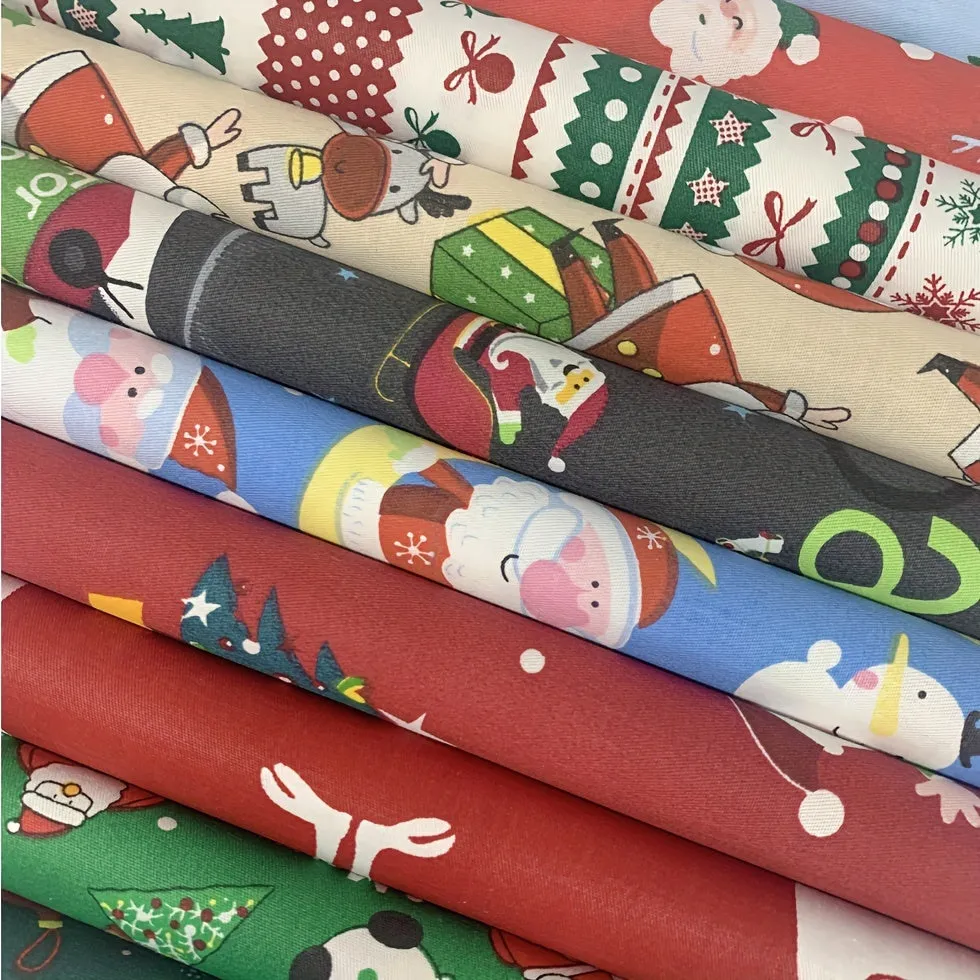 10pcs Christmas Cotton Fabric for DIY Handmade Decorations