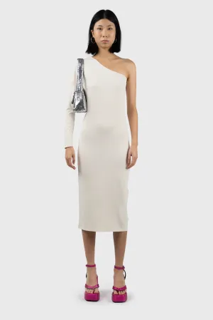 Asymmetric Long Sleeve Midi Dress