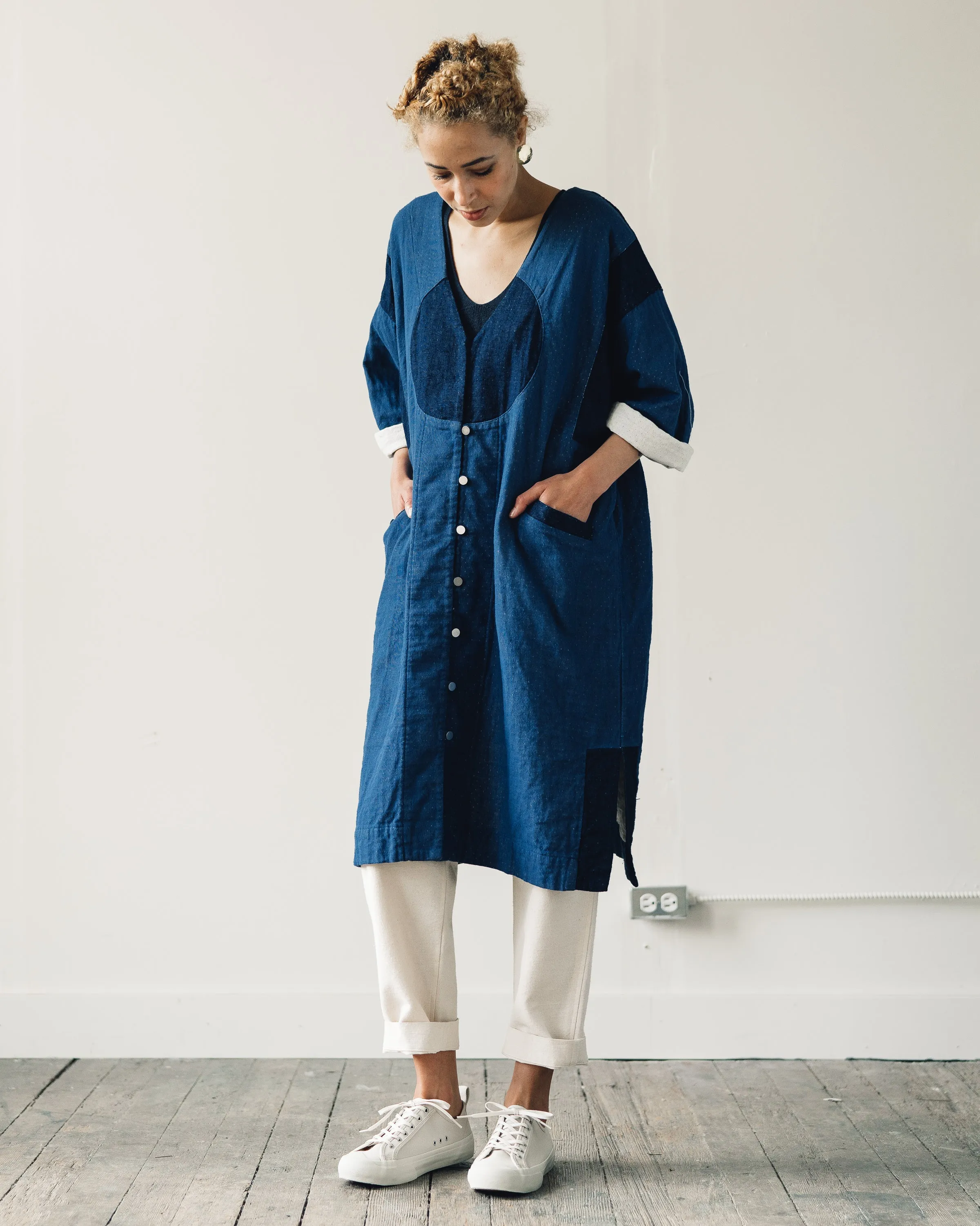 Atelier Delphine Gillian Coat, Patchwork Indigo