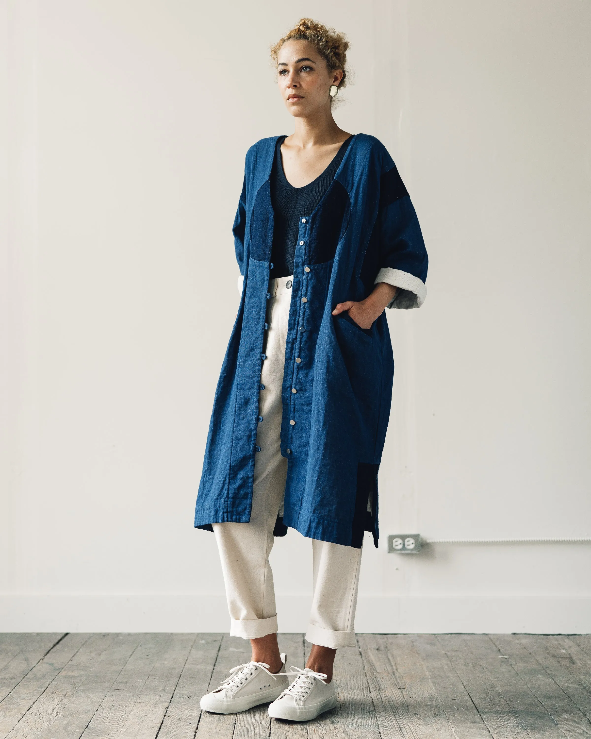 Atelier Delphine Gillian Coat, Patchwork Indigo