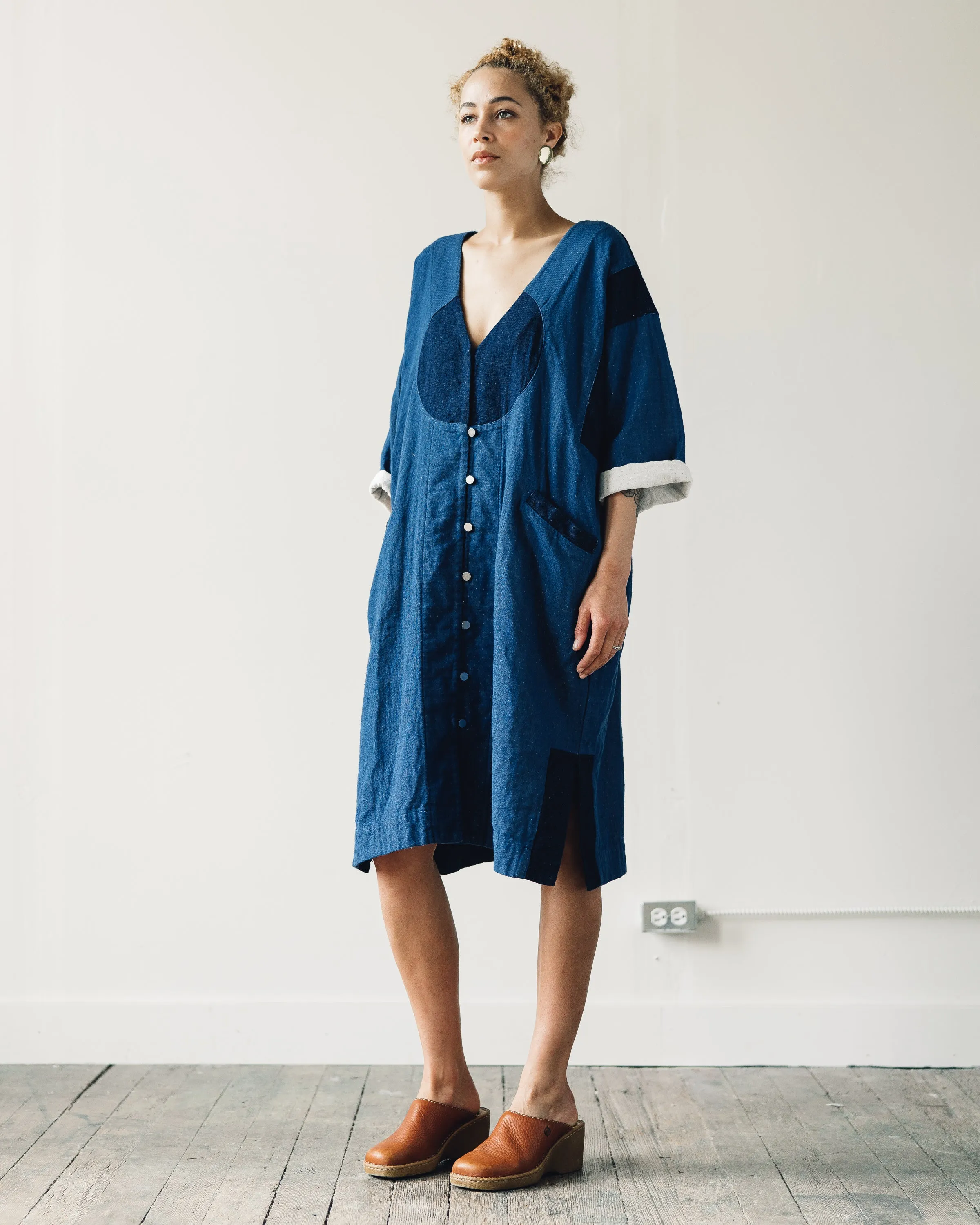 Atelier Delphine Gillian Coat, Patchwork Indigo