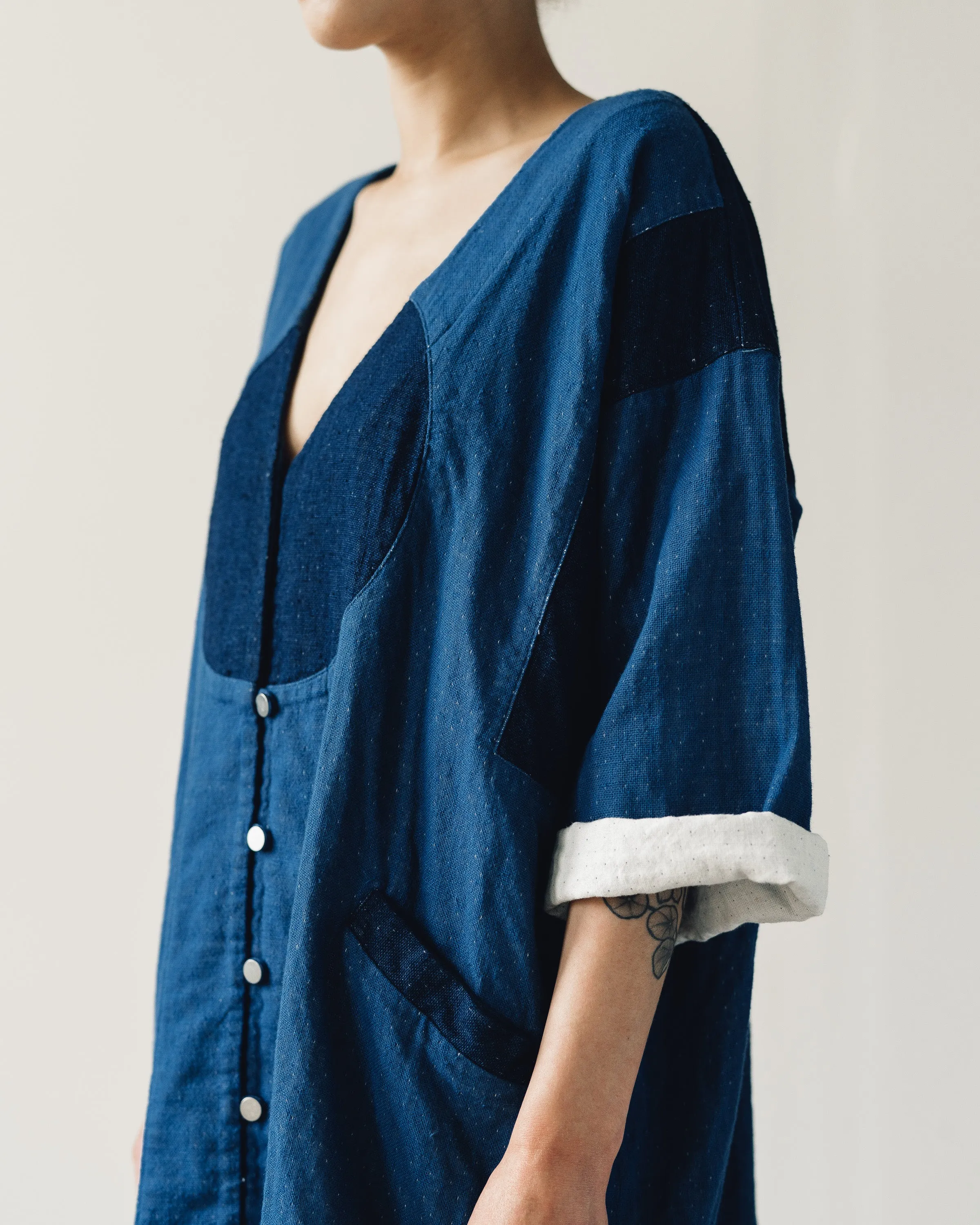 Atelier Delphine Gillian Coat, Patchwork Indigo