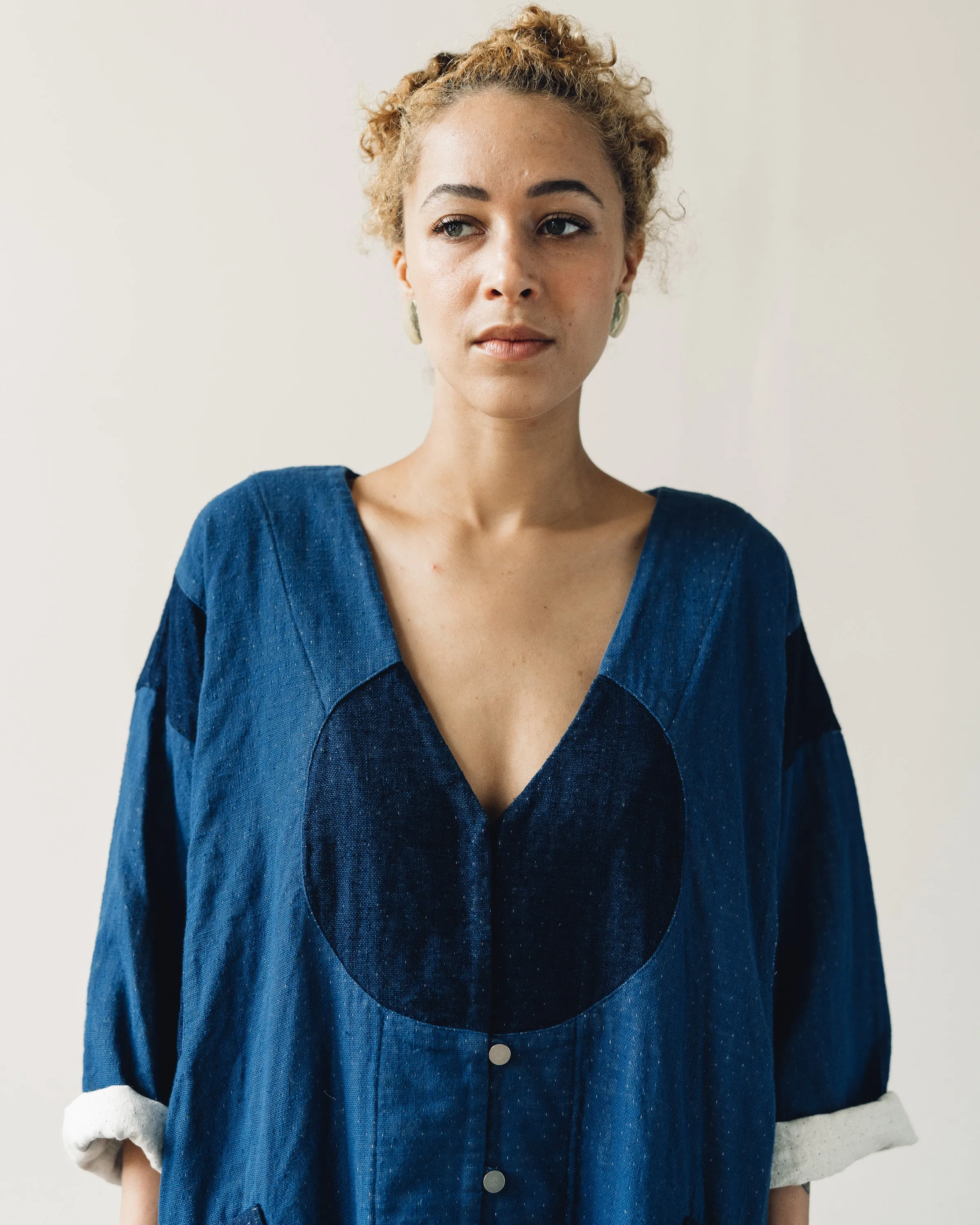 Atelier Delphine Gillian Coat, Patchwork Indigo