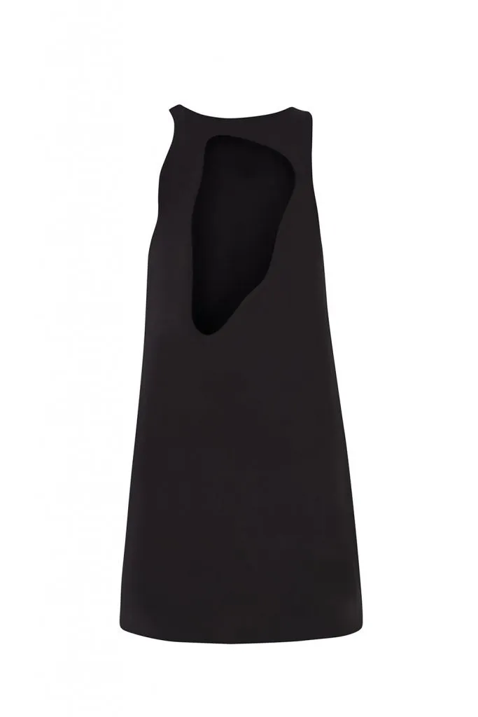 Back Detail Black Mini Dress