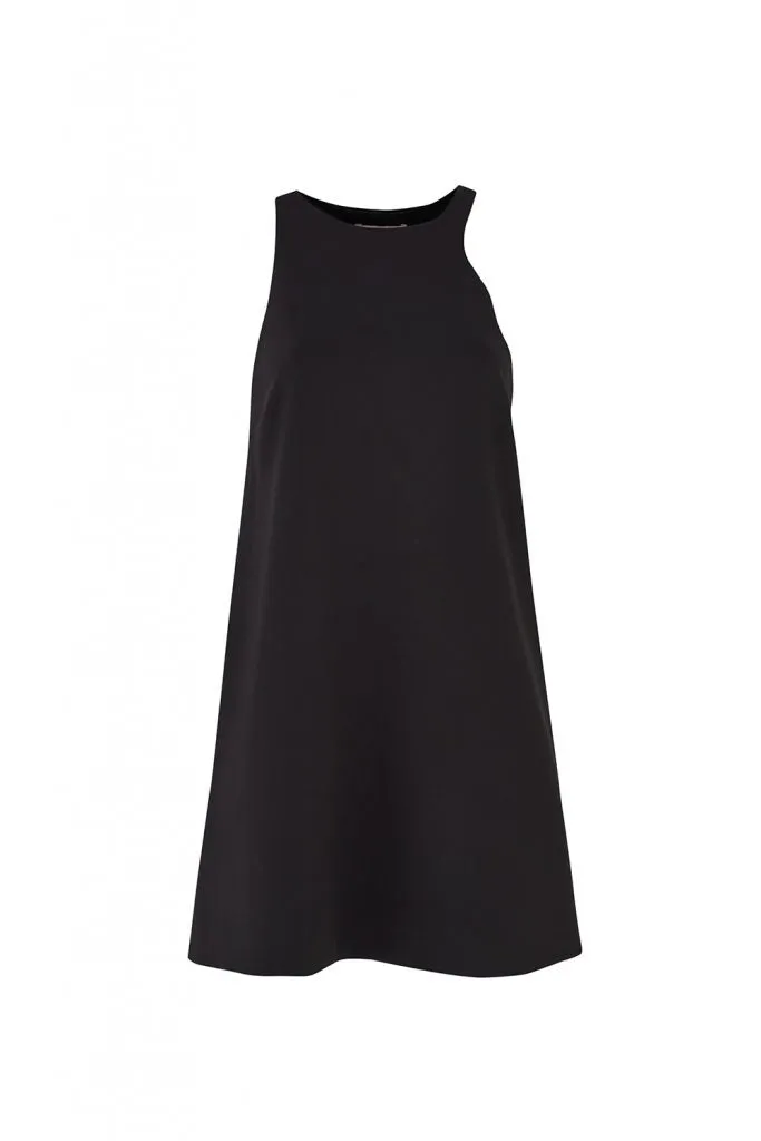 Back Detail Black Mini Dress