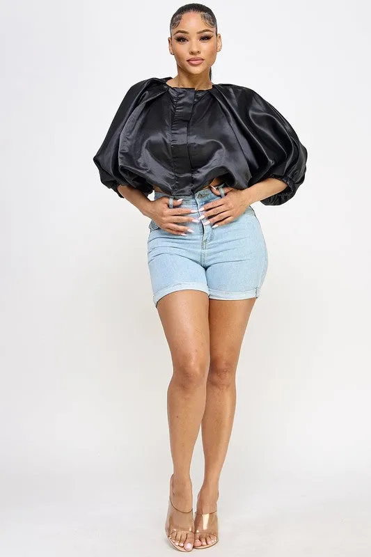 Balloon Sleeve Bubble Blouse