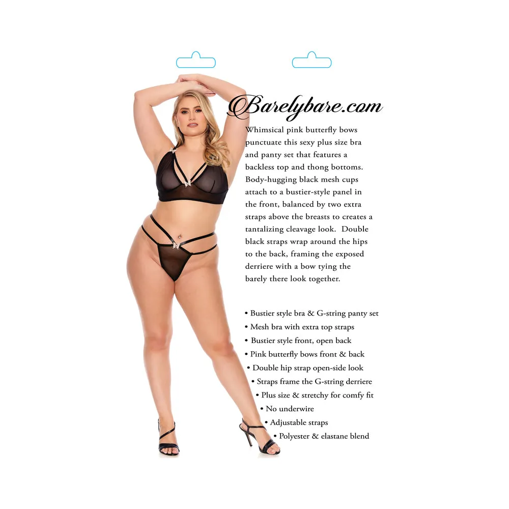 Barely B Bodice Bra/g String Ps Blk