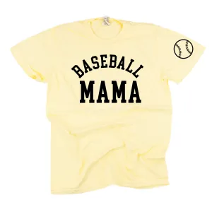 Baseball Mama - Baseball Detail on Sleeve - SHORT SLEEVE COMFORT COLORS TEE