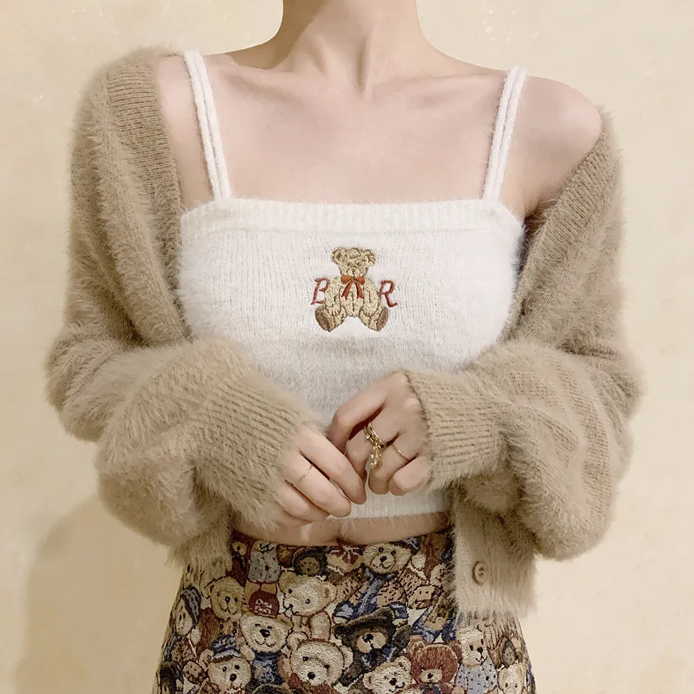 [Basic] Bear and you faux fur top