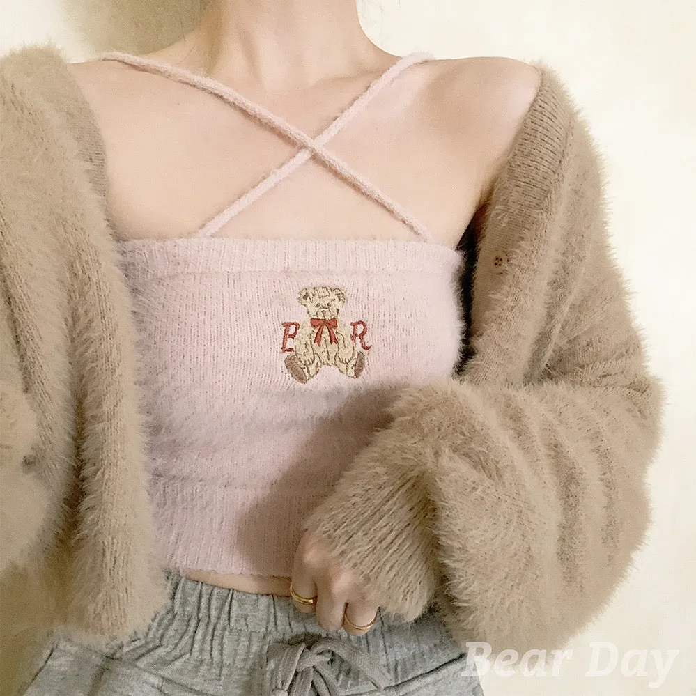 [Basic] Bear and you faux fur top