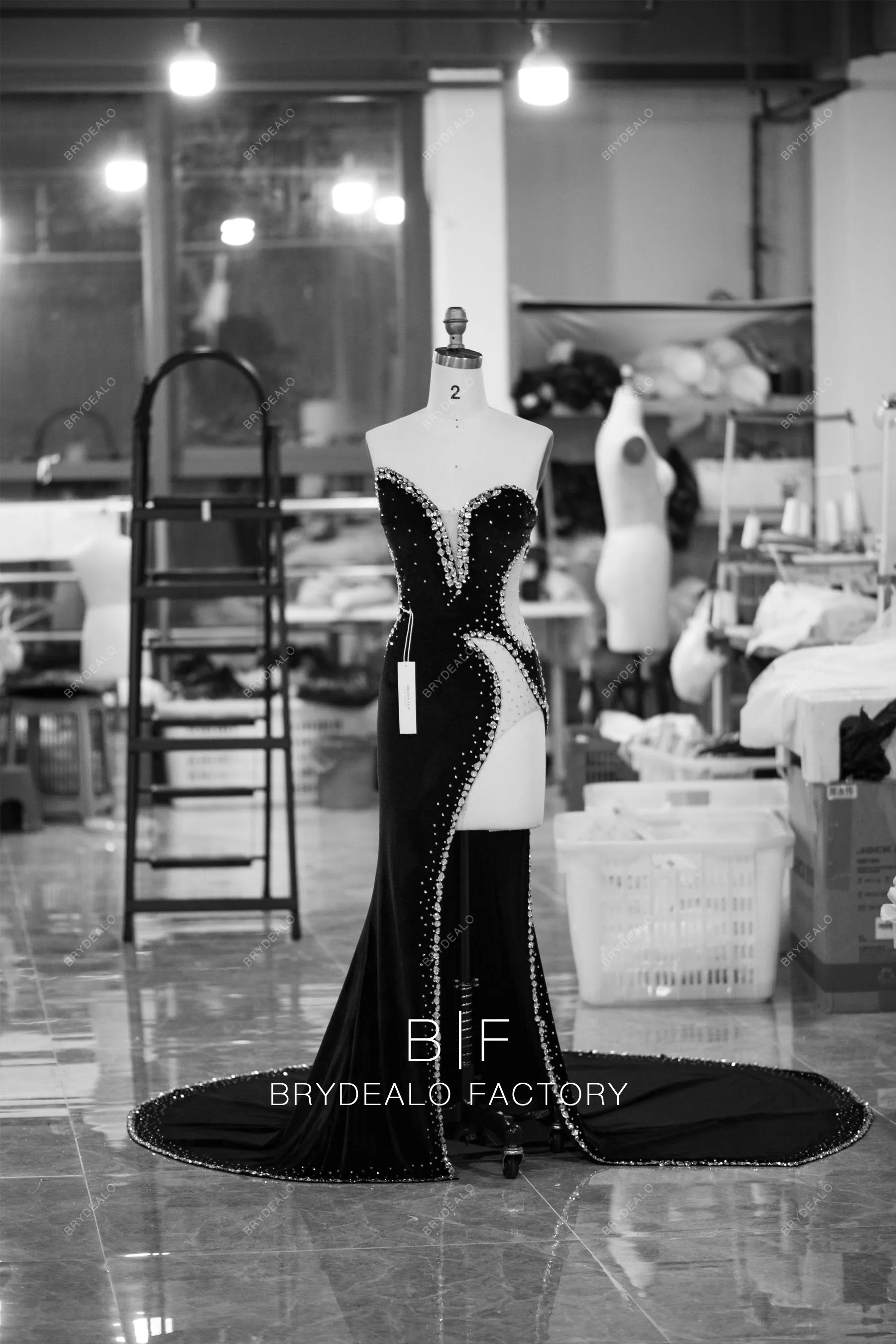 Black Asymmetric Plunging Cutout Sparkly Prom Unique Evening Dress