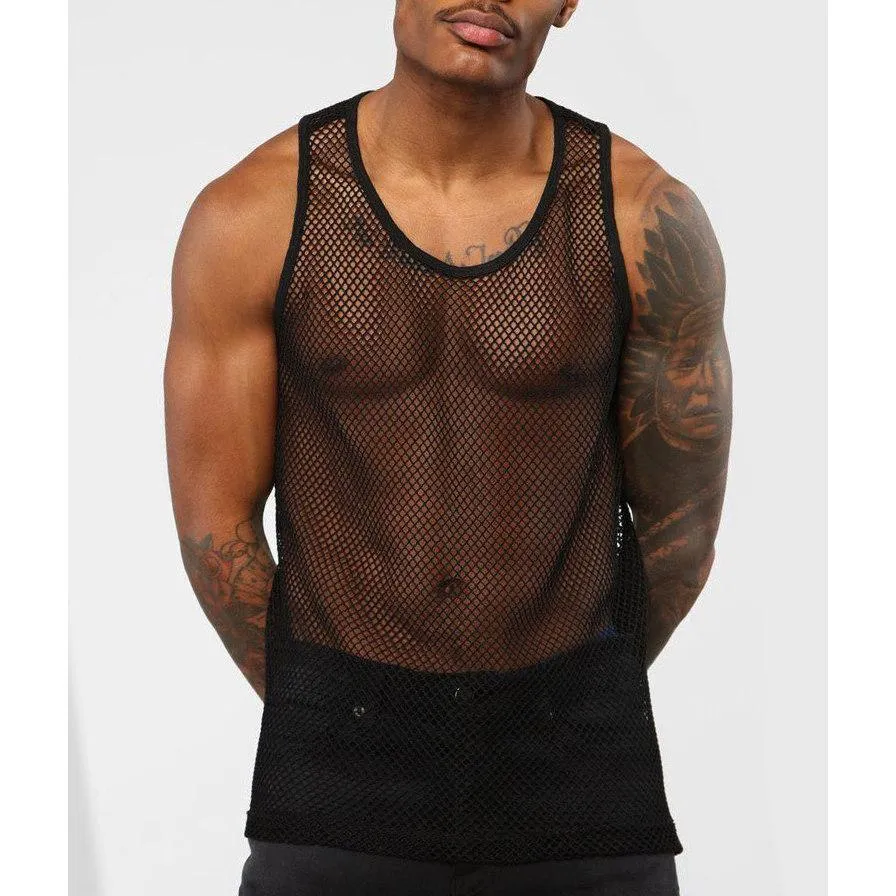 Black Mesh Adam4Adam Tank Top