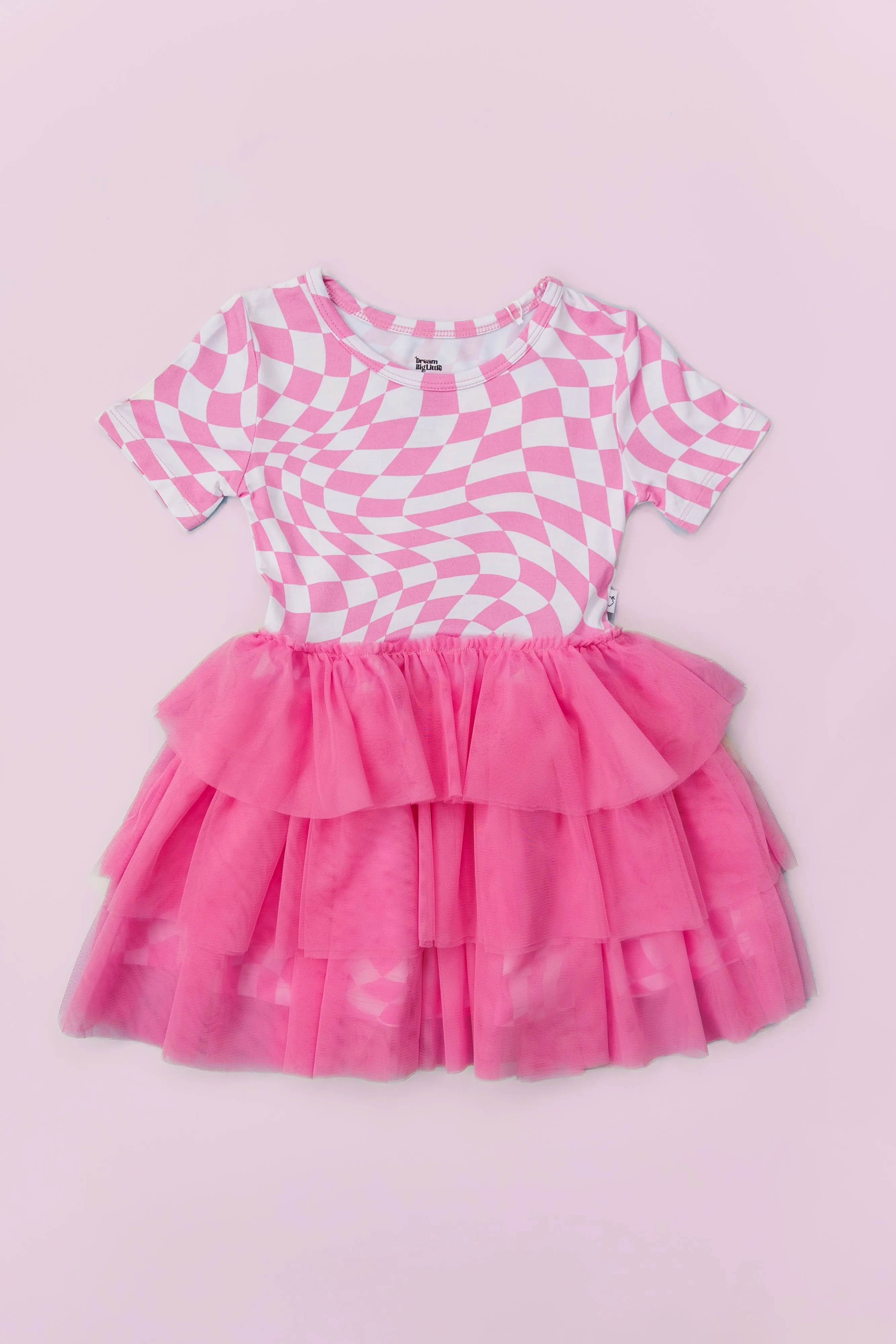 Bubblegum Wavey Checkers Dream Tutu Dress