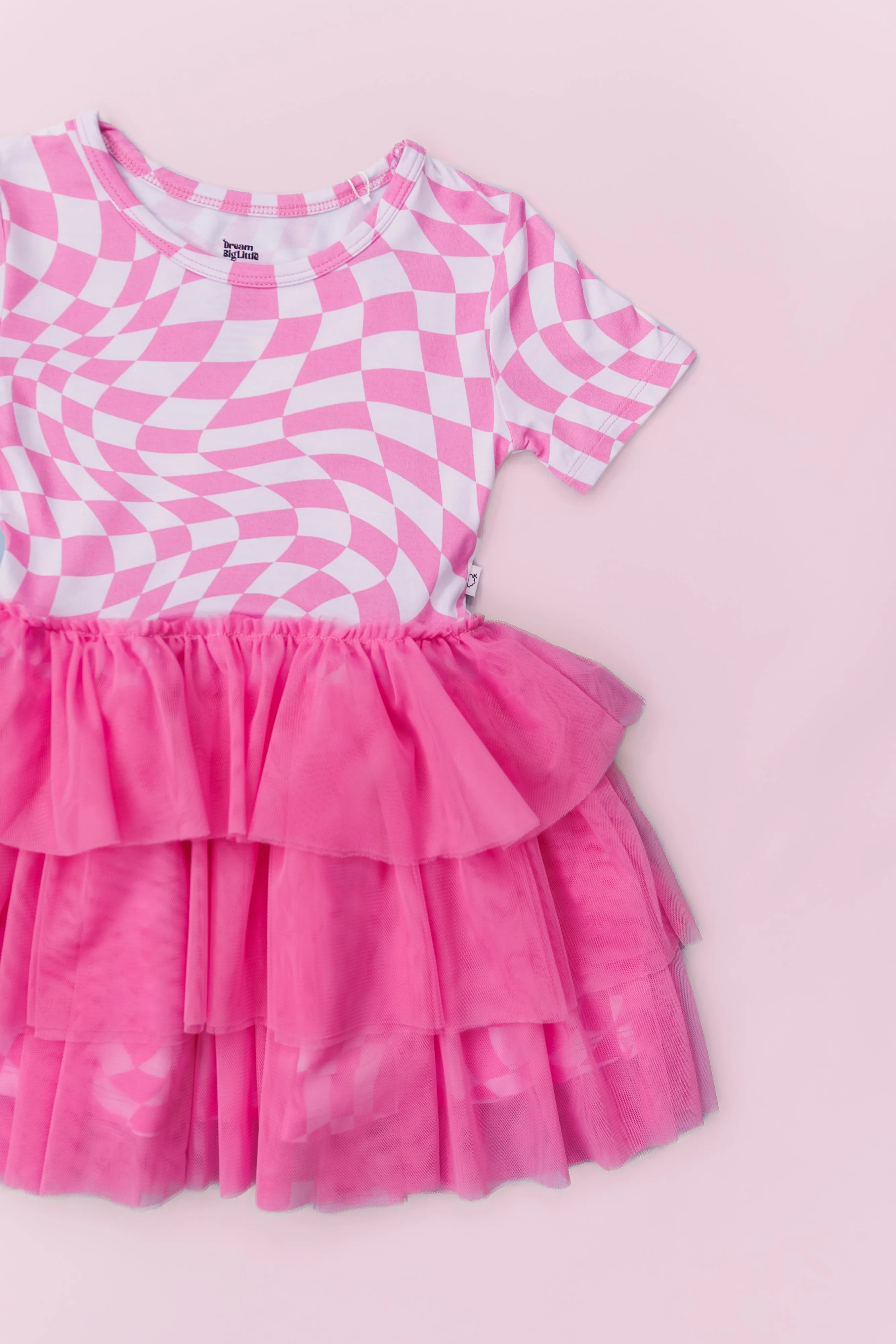 Bubblegum Wavey Checkers Dream Tutu Dress