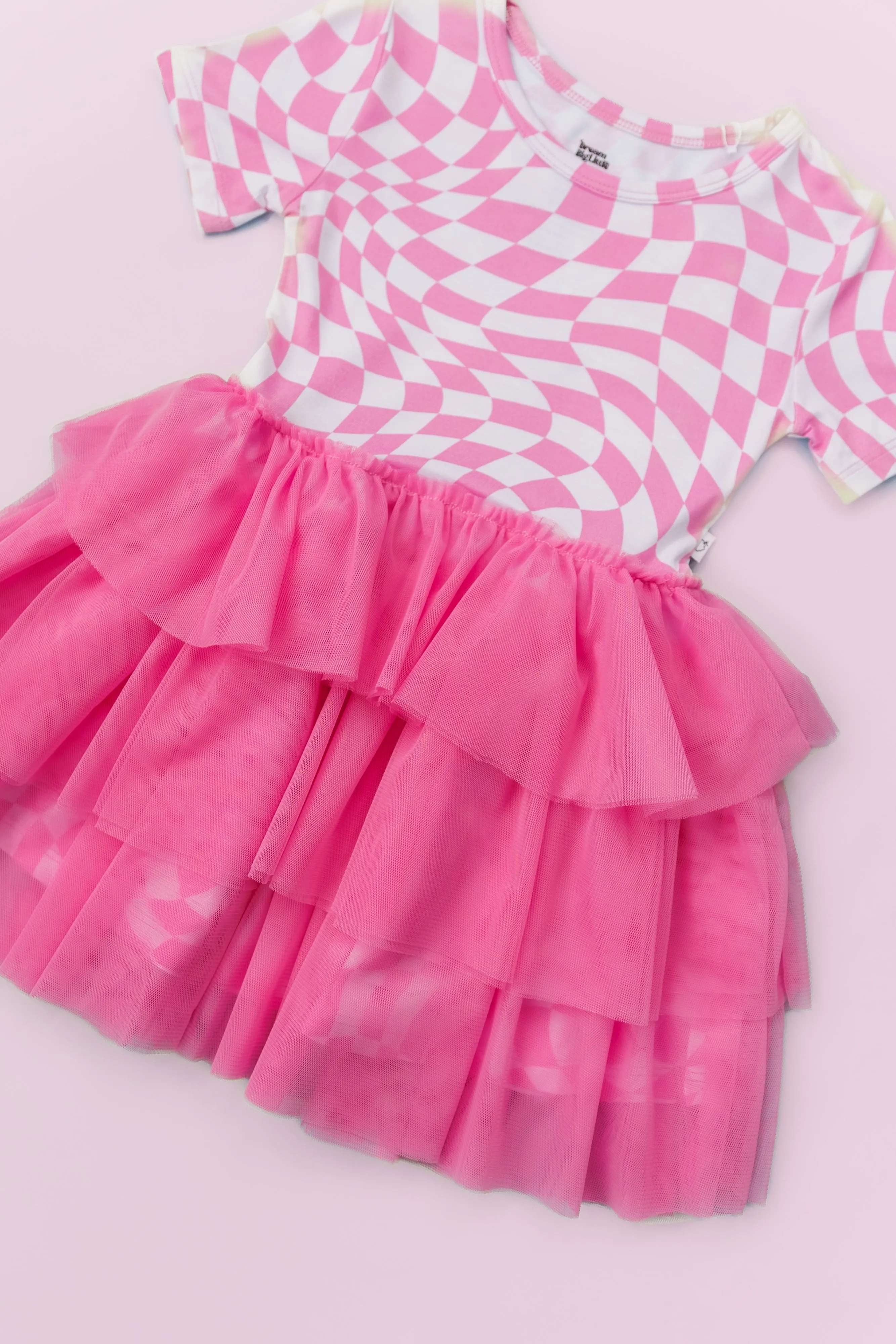 Bubblegum Wavey Checkers Dream Tutu Dress