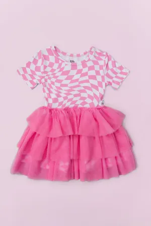 Bubblegum Wavey Checkers Dream Tutu Dress
