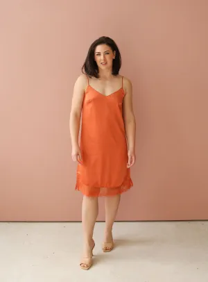 CAMERON Orange Slip Dress