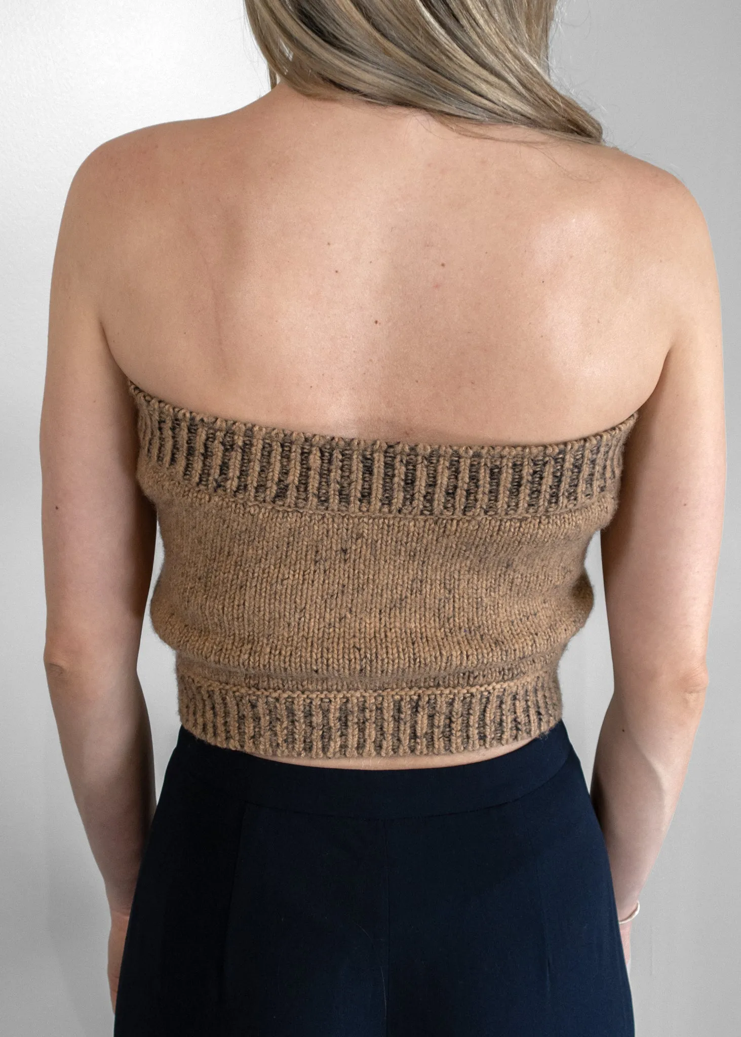 Chanel Printed Strapless Crop Top