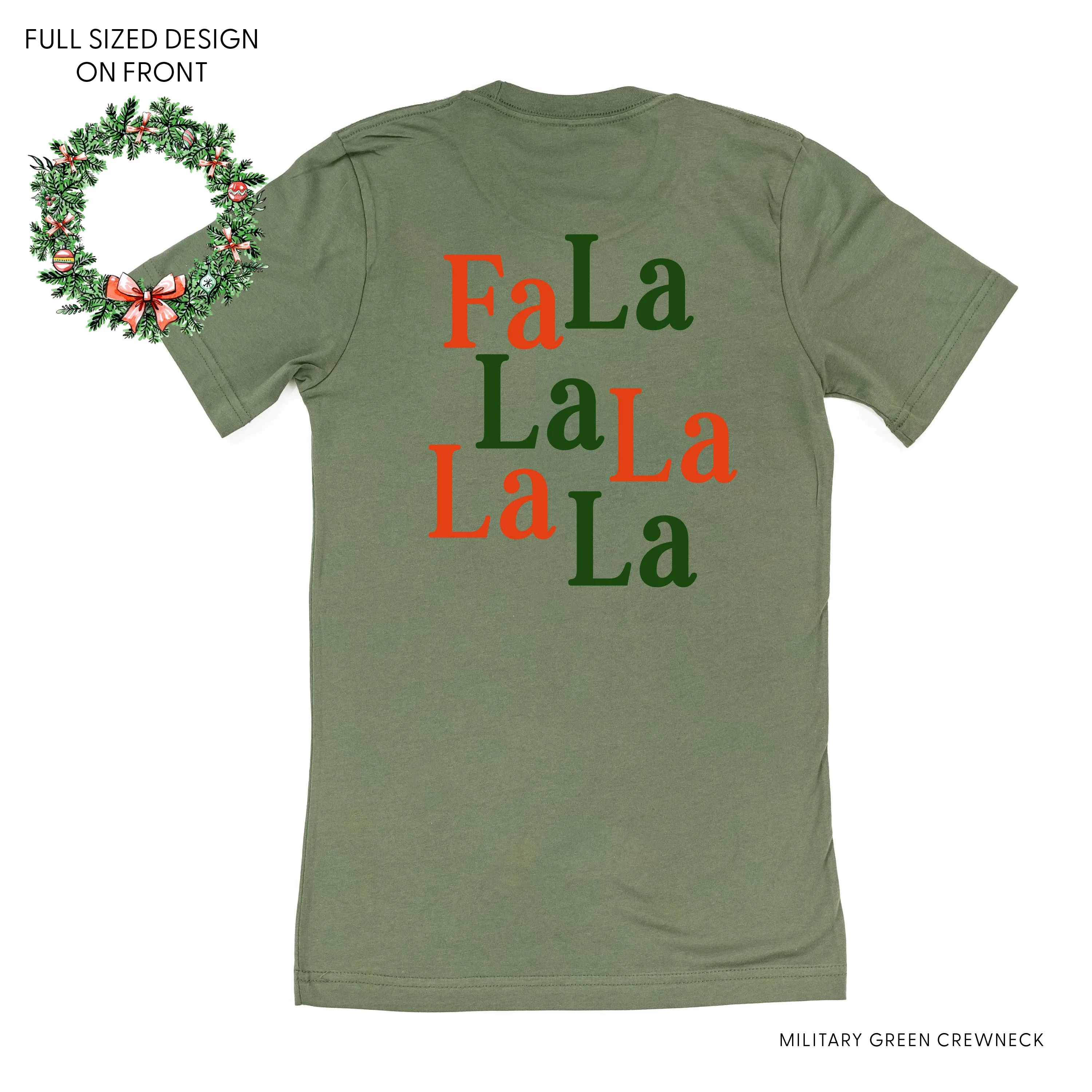 Christmas Wreath - Fa La La La La La (f&b) - Unisex Tee