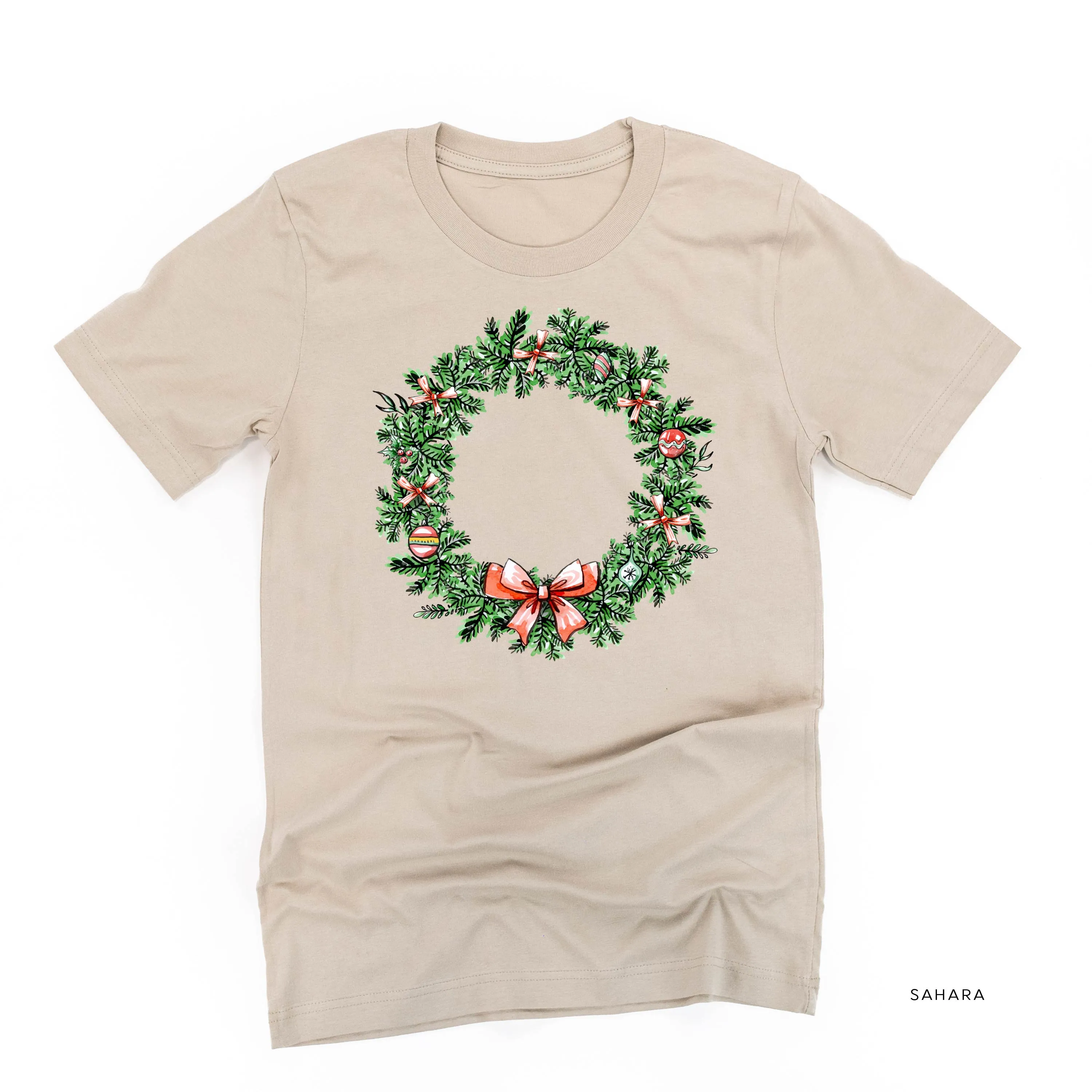 Christmas Wreath - Fa La La La La La (f&b) - Unisex Tee