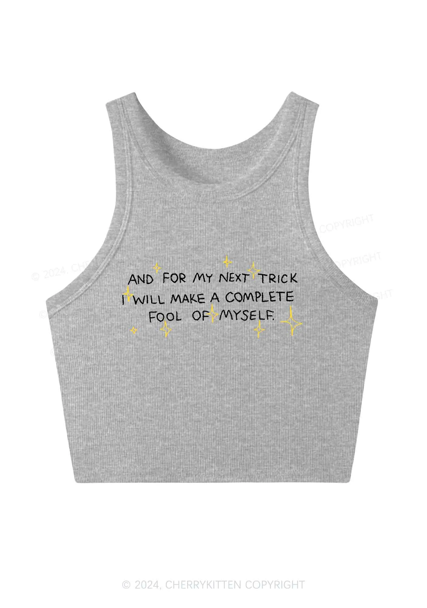 Complete Fool Of Myself Y2K Crop Tank Top Cherrykitten