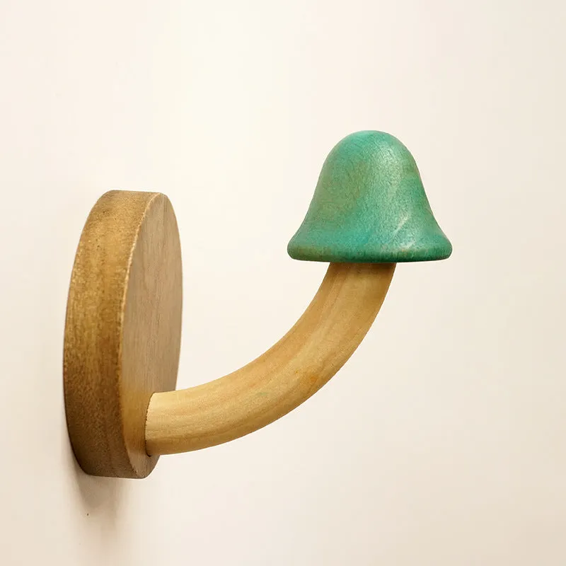Creative Punch-free Wooden Mushroom Hat-and-coat Hook