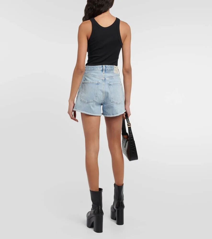 Dee high-waisted denim shorts AGOLDE, blue