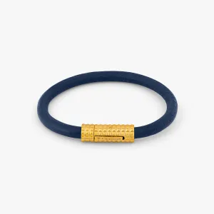 Diamond Giza Leather Bracelet In Yellow Gold Plated