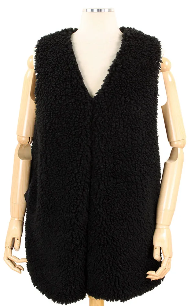 EAV9164 Black Faux Fur Shearing Vest