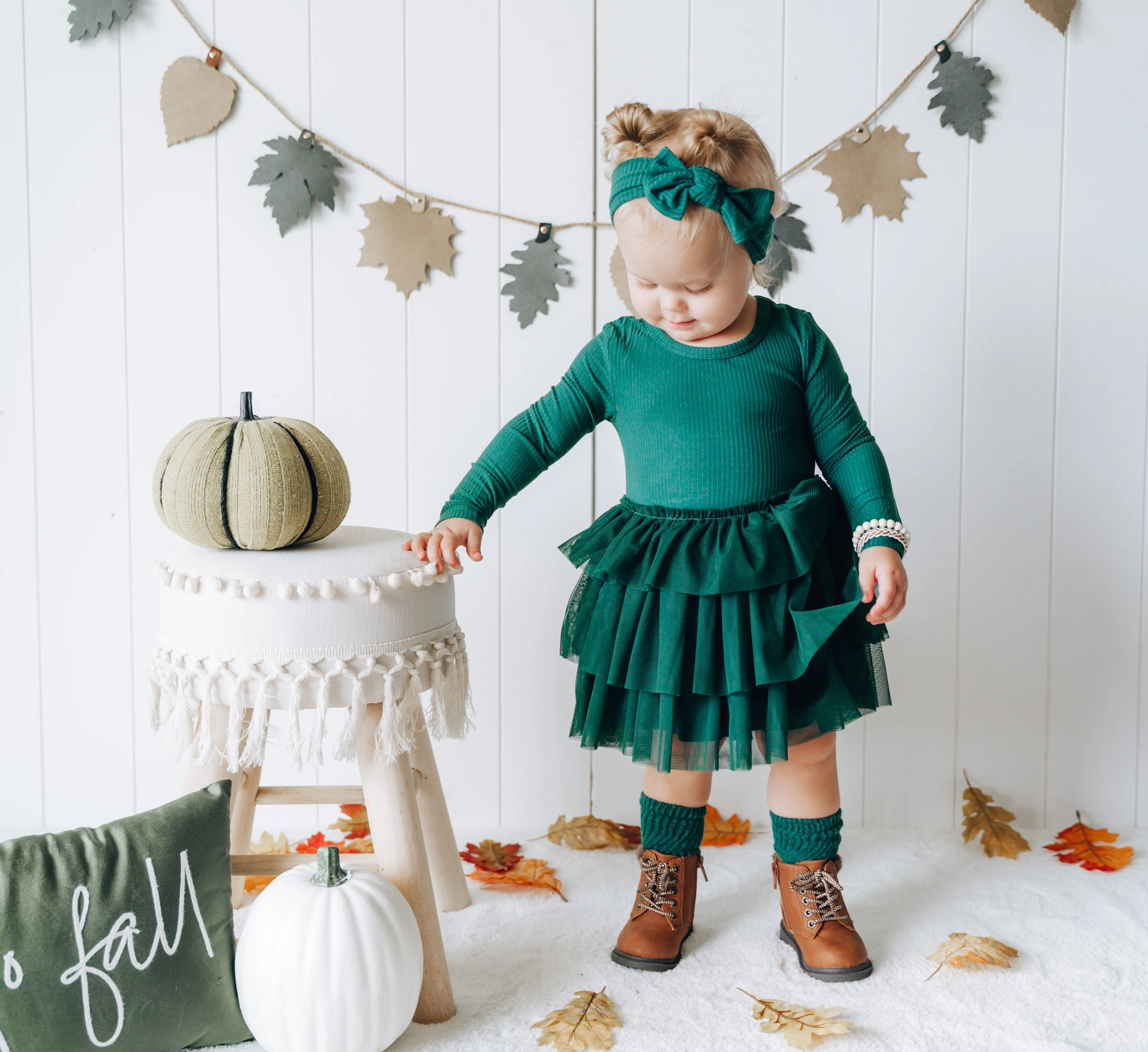 Evergreen Rib Dream Tutu Dress