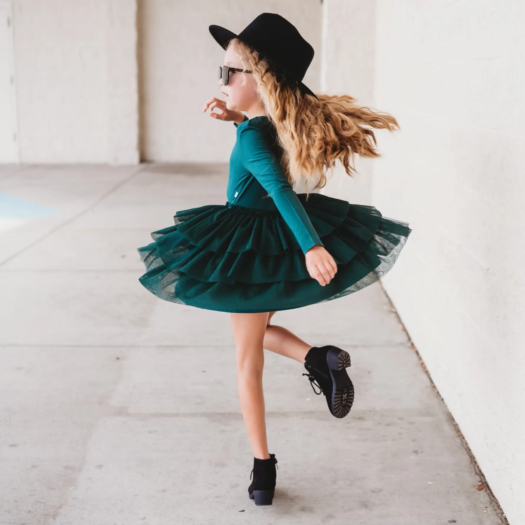 Evergreen Rib Dream Tutu Dress