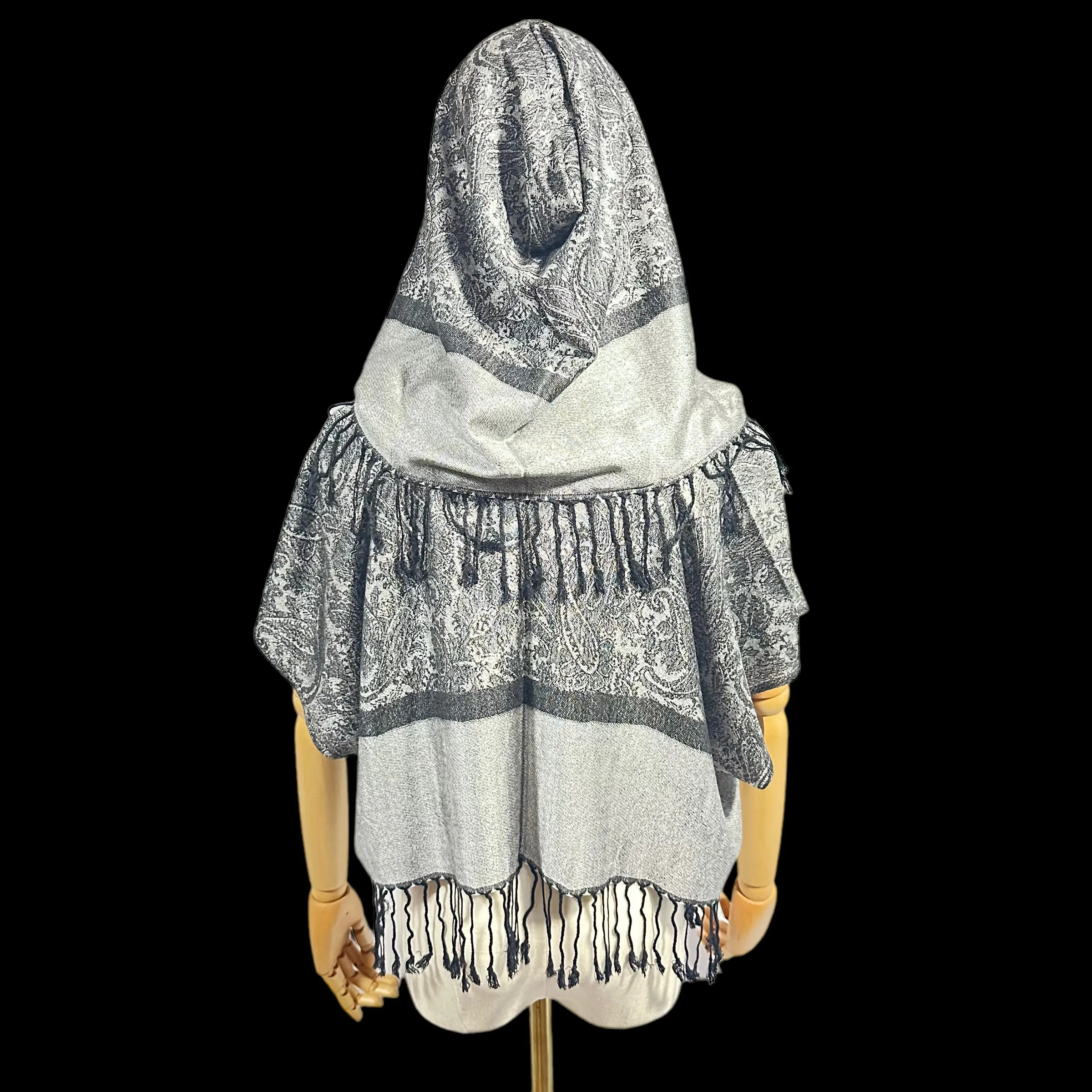 Exotic Grey - Pashmina Hooded Crop Top
