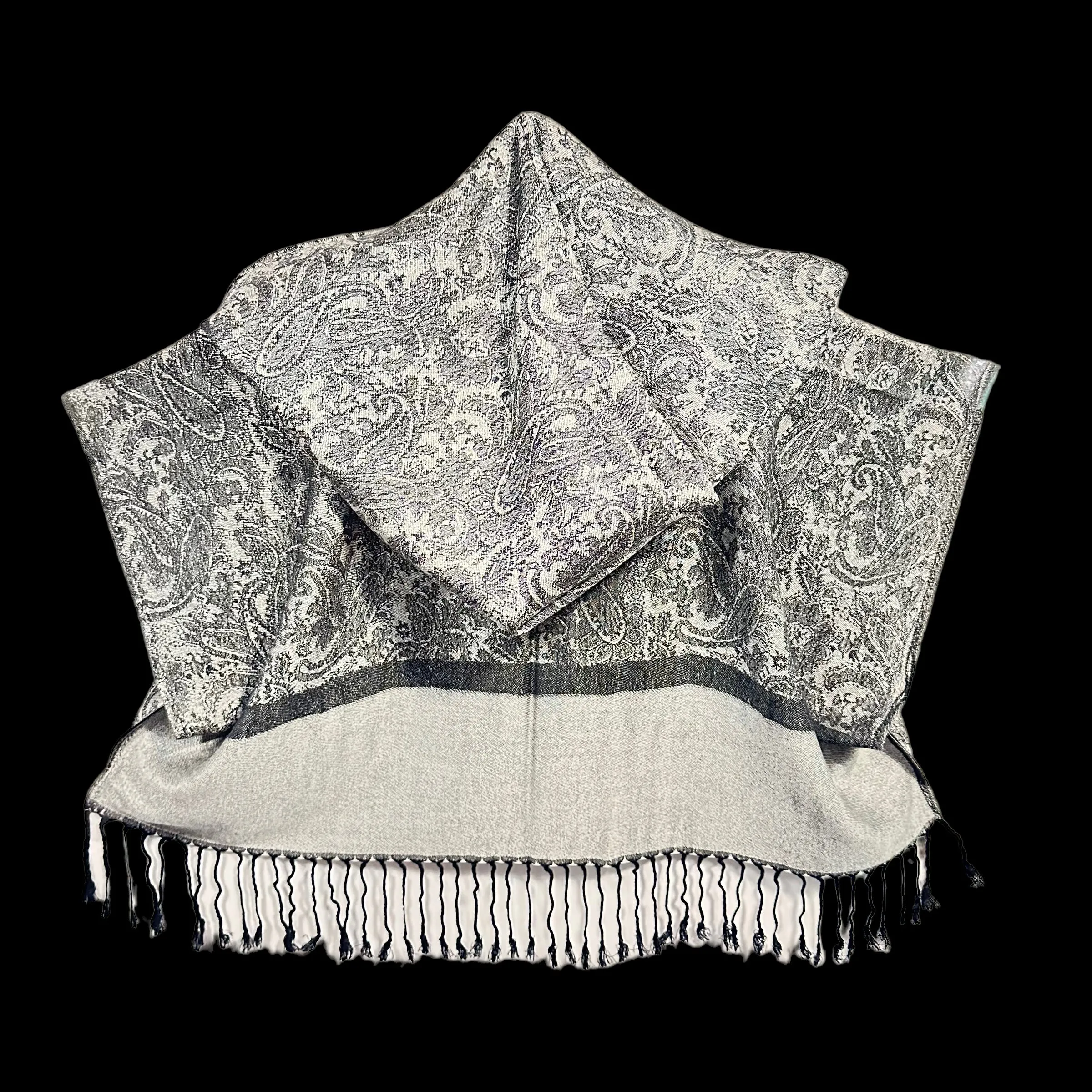 Exotic Grey - Pashmina Hooded Crop Top