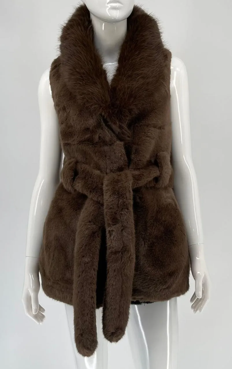 Faux Fur Poncho Vest
