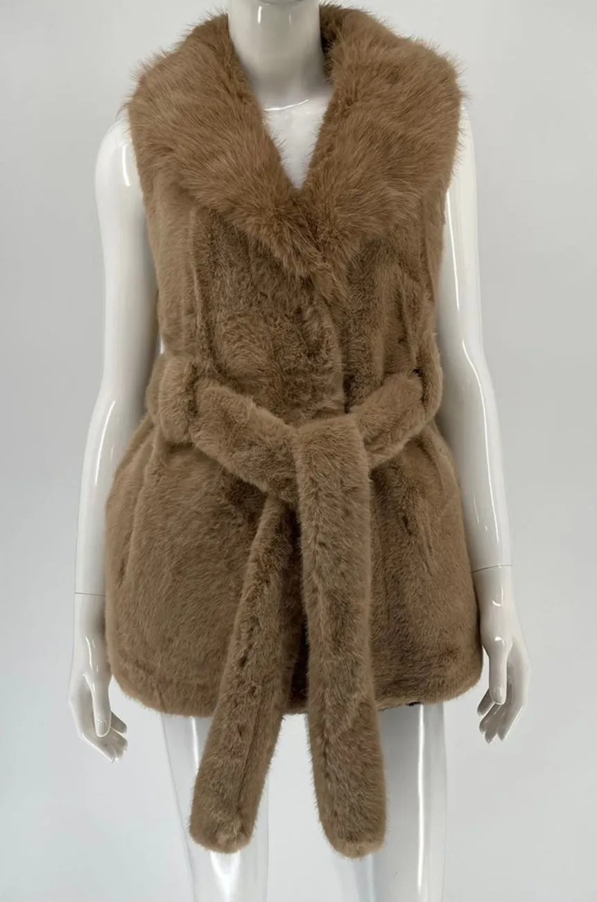 Faux Fur Poncho Vest
