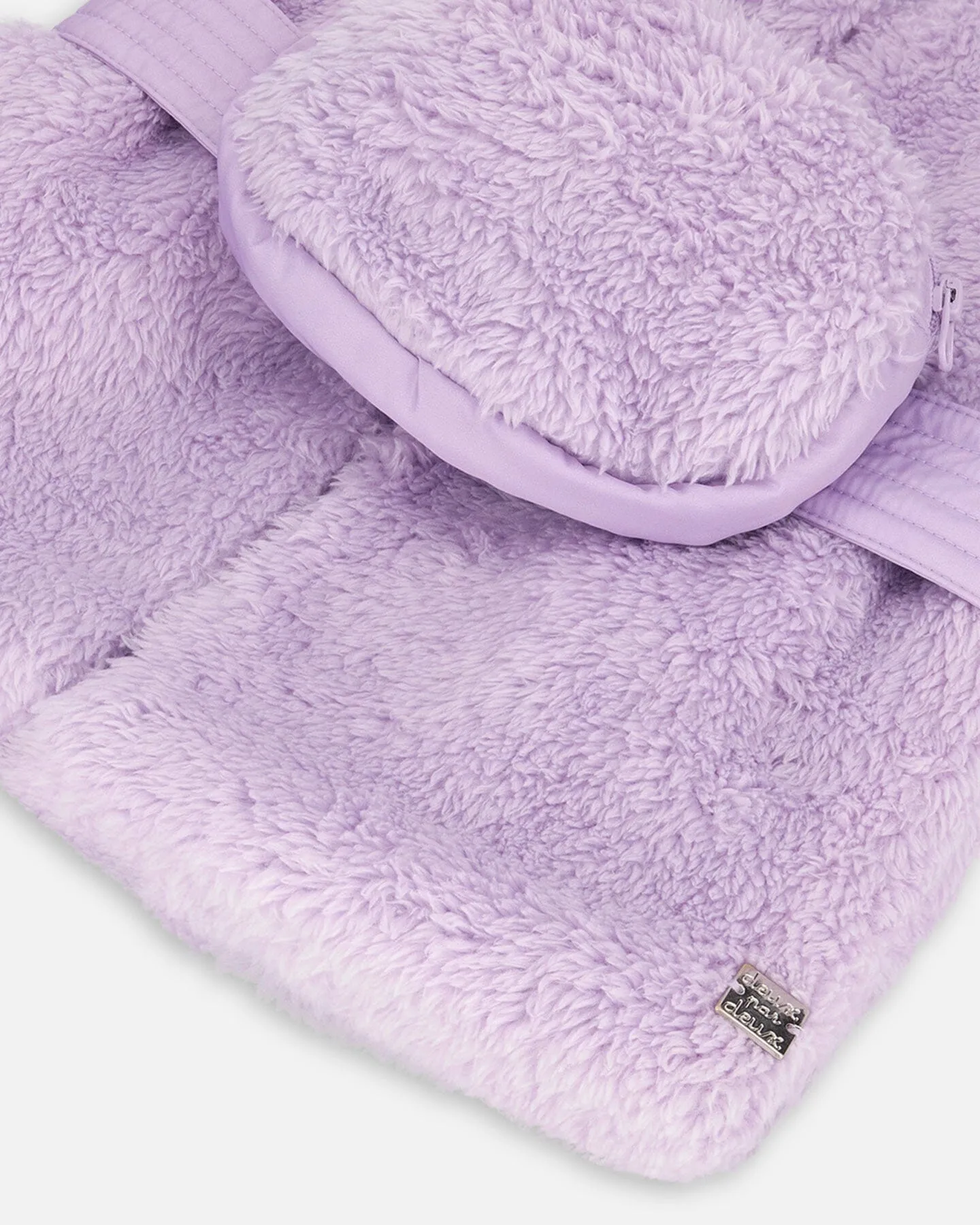 Faux Fur Vest With Belt Lavender