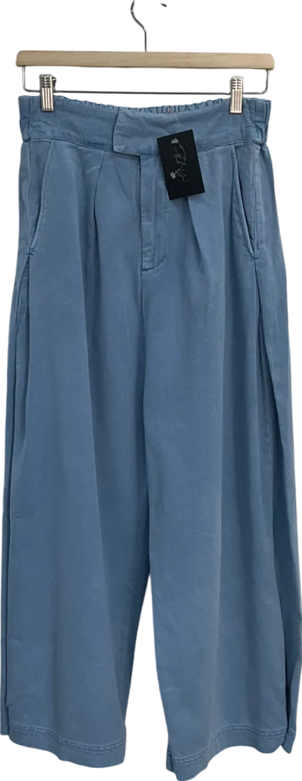 Free People Blue Cool Harbor Wide-leg Trousers UK XS