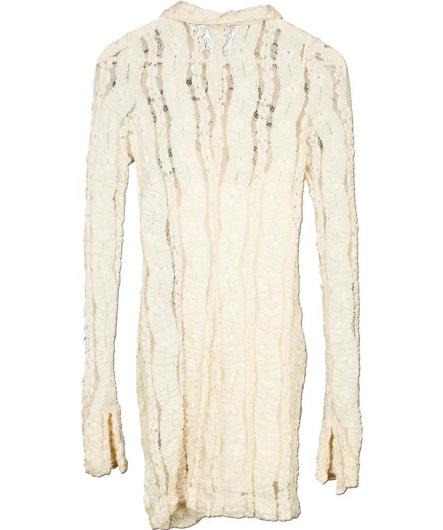 Free People Cream Shayla Lace Mini Dress UK XS