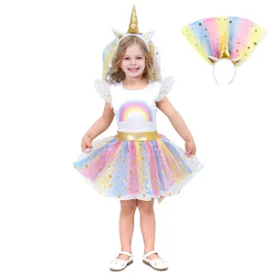Girl Unicorn Costume Tutu Dress Up Princess Outfit with Headband