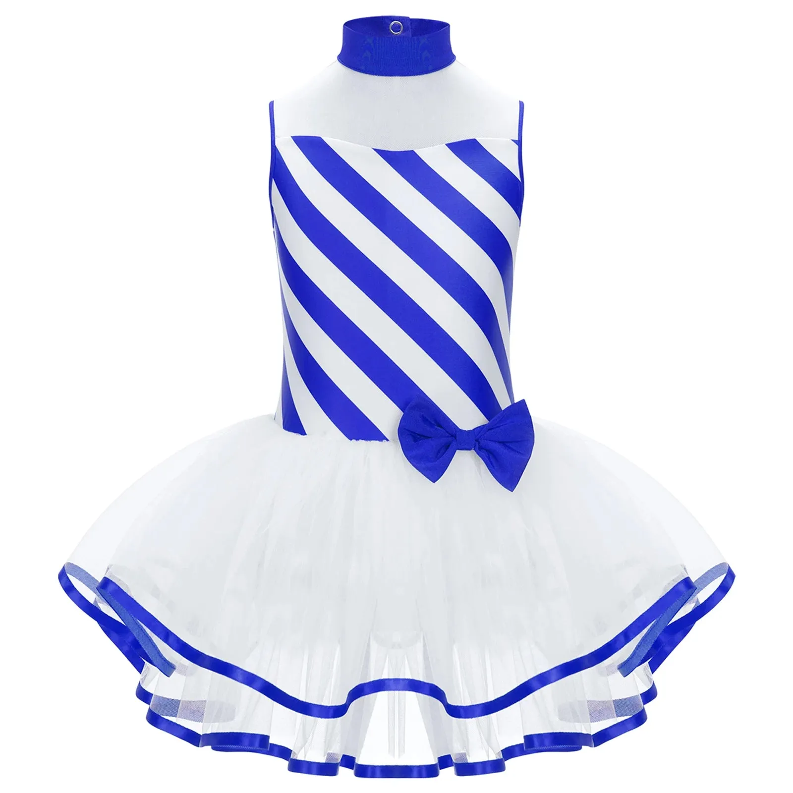 Girls Candy Cane Holiday Costume Red Striped Tutu Dress Dance Wear