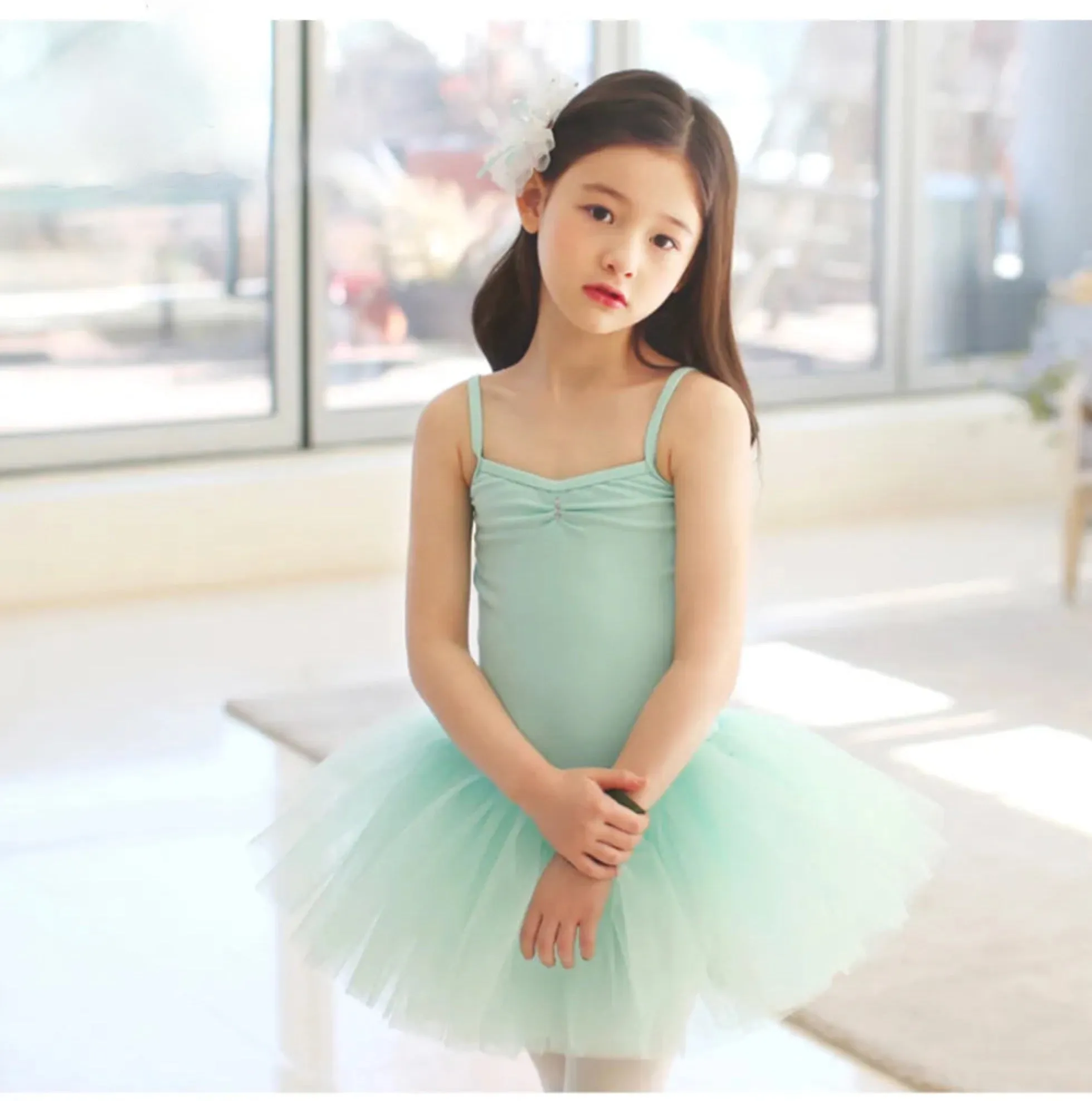 Girls Red Ballet Tutu Dress Dance Practice Costume