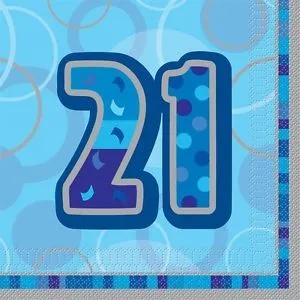 Glitzy Blue - 21st Napkins