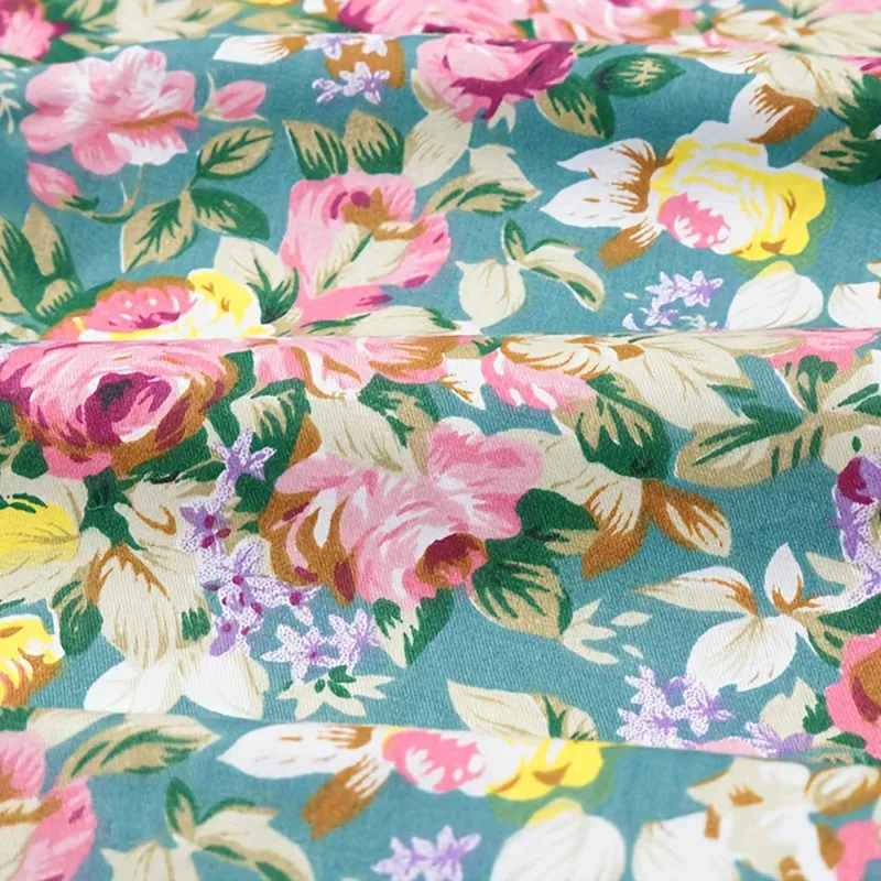Green Series Printed Fabric for DIY Quilting and Needlework