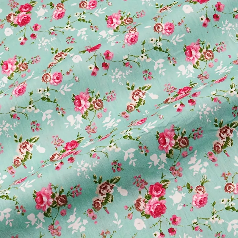Green Series Printed Fabric for DIY Quilting and Needlework