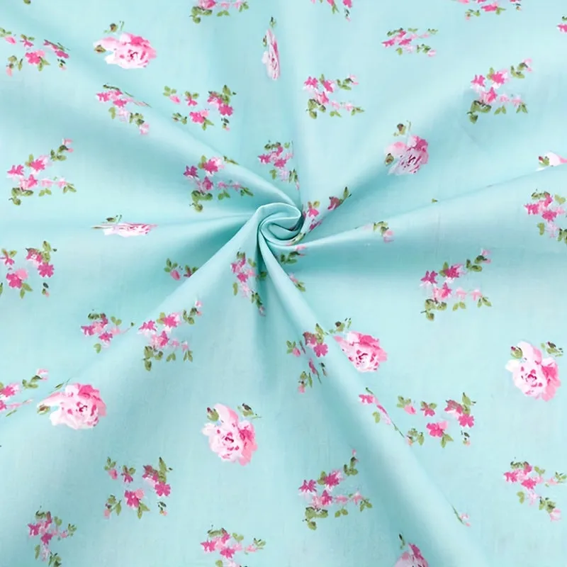 Green Series Printed Fabric for DIY Quilting and Needlework