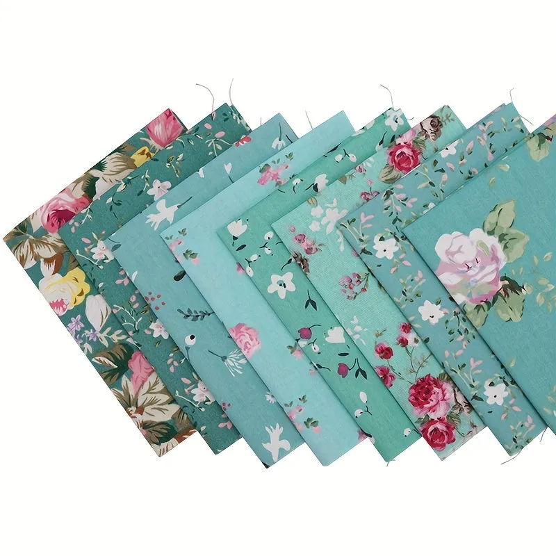 Green Series Printed Fabric for DIY Quilting and Needlework