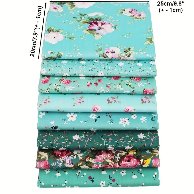 Green Series Printed Fabric for DIY Quilting and Needlework