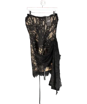 Heiress Beverly Hills Premium Lace Drape Corset Mini Dress In Black UK M
