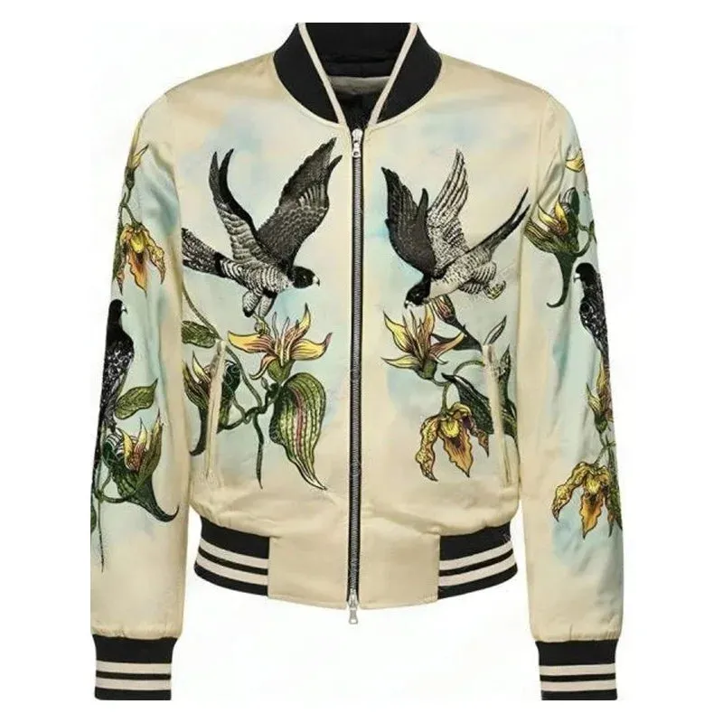 John Legend Bird Print Satin Jacket